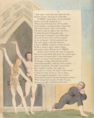 Pensieri notturni di Young, Pagina 72, E insipido; il senso e la ragione mostrano la porta da William Blake